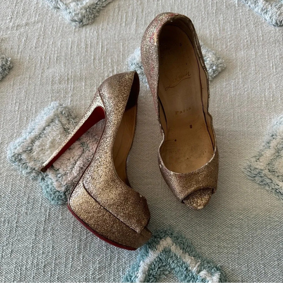 Christian Louboutin Glitter Heel - AS IS - Picture 1 of 10
